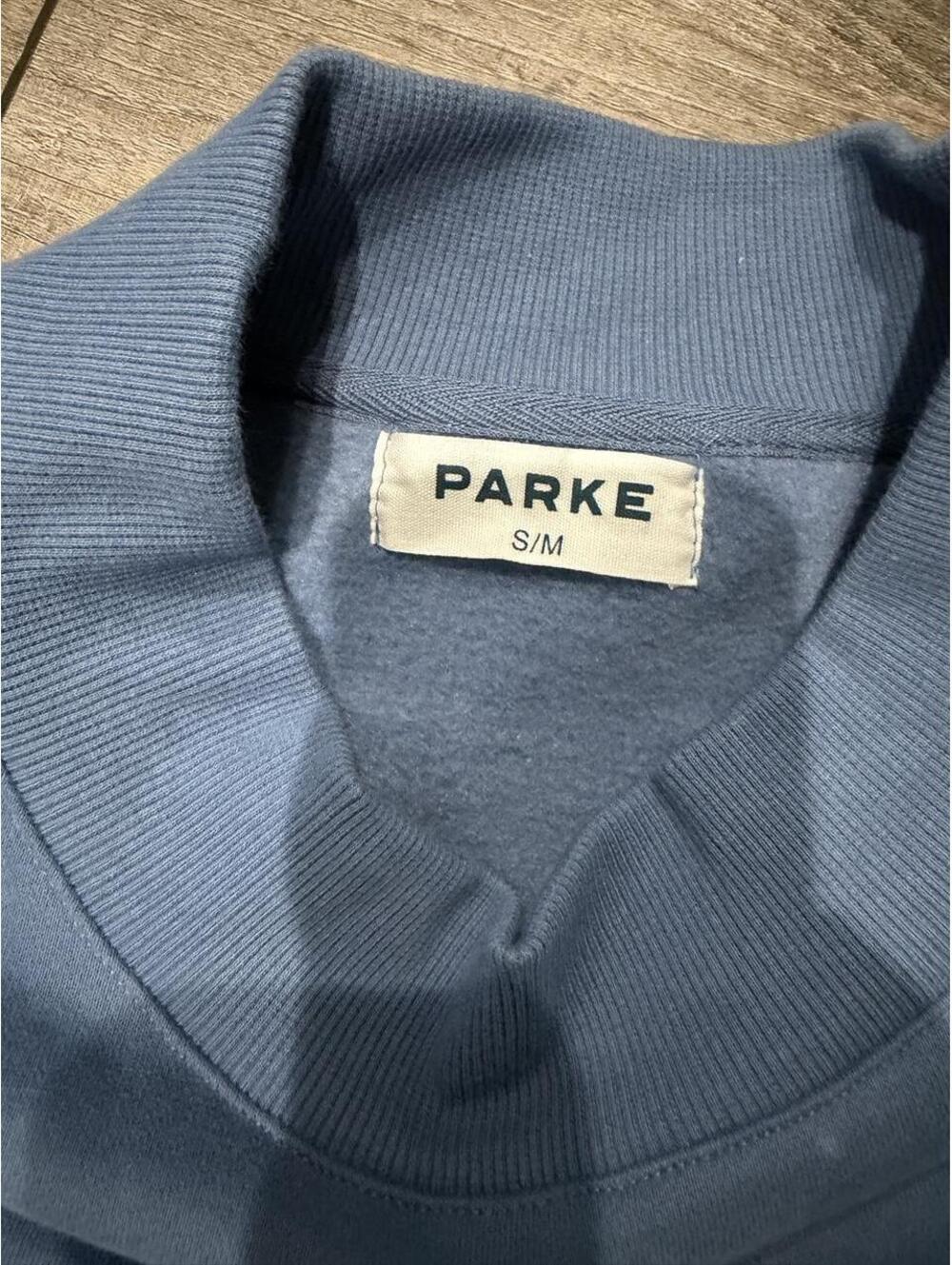 Parke Mockneck Vintage Denim in washed indigo + vintage denim. - Picture 2 of 4